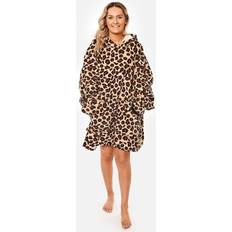 Baby Blankets Dreamscene Leopard Print Oversized Hoodie Blanket Natural