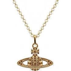 Brass Necklaces Vivienne Westwood Man Mini Bas Relief Orb Pendant Necklace - Gold/Topaz