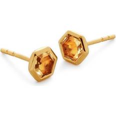 Monica Vinader Kate Young Gemstone Stud Earrings - Gold/Orange