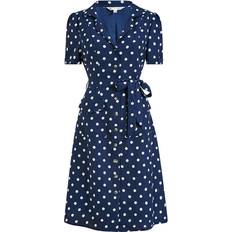 Polka Dots - Shirt Collar Dresses Yumi Spotted Retro Shirt Dress