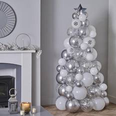 Ginger Ray Ballonfigur Hvid/Sølv Weihnachtsbaum