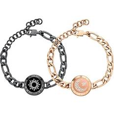 Men - Transparent Bracelets Totwoo Long Distance Touch Bracelet - Rose Gold/Black/Transparent