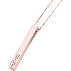 Treat Republic Personalised Vertical Bar Necklace - Rose Gold