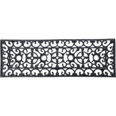 Homescapes Wrought Iron Effect Parisian Rubber Doormat 75 25cm Black