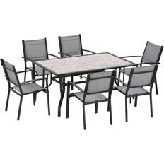 Plastic Patio Dining Sets OutSunny 84B-839 Patio Dining Set, 1 Table incl. 6 Chairs