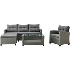 Dkd Home Decor Garden sofa Grey synthetic Outdoor Lounge Set
