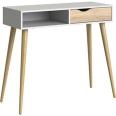 White Console Tables Furniture To Go Oslo 1-Drawer 1-Shelf Console Table