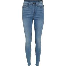Noisy May Callie High Waist Skinny Fit Jeans - Light Blue Denim