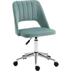 Green velvet office chair Vinsetto Mid Back Green Office Chair 91cm