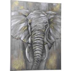 Canvas Wall Decorations Homcom Elephant Framed Art 85.5x105.5cm