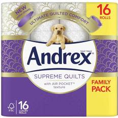 Toilet & Household Papers Andrex Supreme Quilts Toilet Rolls Fragrance-Free 3 Super Soft