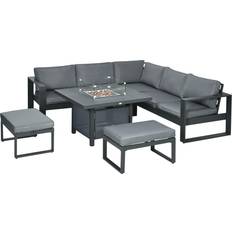 OutSunny 84G-116V70GY Outdoor Lounge Set, 1 Table incl. 3 Sofas