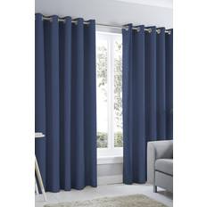 Blue Curtains & Accessories Fusion Sorbonne Pair of Eyelet Lined