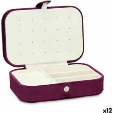 Gift Decor Jewelry box Velvet Burgundy (16,2 x x 11,5 cm) (12 Units)