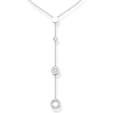 Thomas Sabo Sterling Silver Circles White Stone Necklace KE1879-051-14