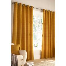 Orange Curtains Furn Ellis Windowpane Check Eyelet