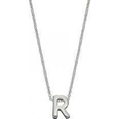 Beginnings Initial R Plain Silver Initial Necklace N4445