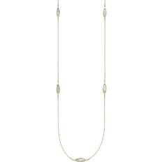 Elements Navette Mother of Pearl Yellow Gold Necklace GN352W