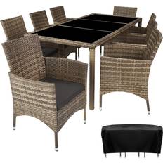 Beige Patio Dining Sets Garden & Outdoor Furniture tectake 8 Patio Dining Set
