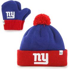 '47 Toddler New York Bam Bam Cuffed Knit Hat with Pom & Mittens Set - Royal/Red