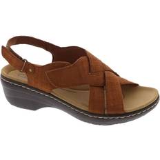 Velcro Heeled Sandals Clarks Merliah Echo (Women's) Tan