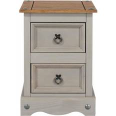 Pine Bedside Tables Core Products Petite Grey Washed Wax Bedside Table 32x36cm