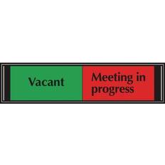 Stewart Sliding Sign Vacant/Meeting In Progress Self Adhesive 225x52mm