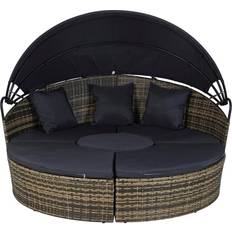 Dkd Home Decor Garden day bed Dark brown synthetic