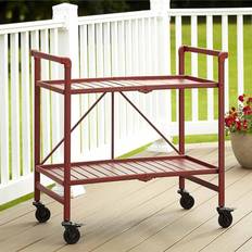Red Trolley Tables Freemans Folding Serving Cart 2 Shelf Trolley Table