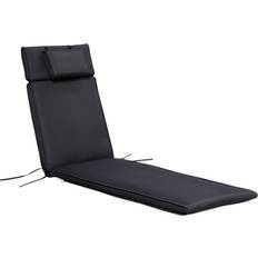 OutSunny Garden Lounger Chair Cushions Black