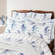 Cotton Bed Linen V&A Baroque Super Kingsize Duvet Cover White, Blue