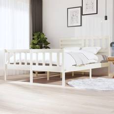 vidaXL white, 160 Solid Wood Bed Frame