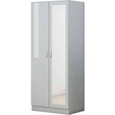Fwstyle Gloss Modern 2 Door Mirrored Wardrobe 80x180cm