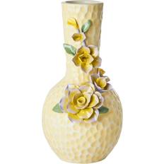 Rice Flower Sculpture Cream Vase