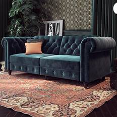 3,5 Seater - Green Furniture Very Felix Chesterfield Sofa 227.3cm