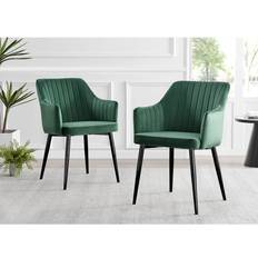 Green Kitchen Chairs 2x Calla Velvet Kitchen Chair