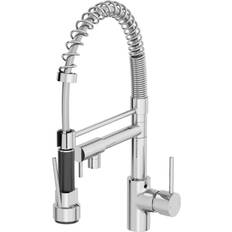 Kitchen mixer tap dual spout with pull out spray Sauber Mono (TAPK006A) Polished Chrome