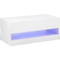 Shelves Coffee Tables GFW Galicia High Gloss Modern with Blue LED Lights Coffee Table 38x75cm