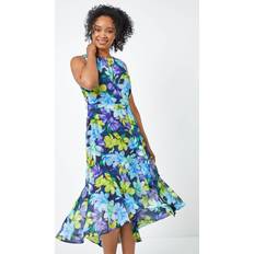 Turquoise Dresses Roman Petite Sleeveless Frill Hem Midi Dress