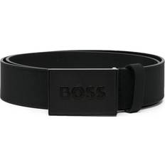 Hugo Boss Men Accessories HUGO BOSS Icon S1 Plaque Buckle Belt - Black