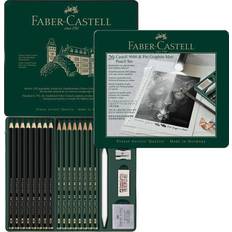 Black Graphite Pencils Faber-Castell Pitt Monochrome & Graphite Matte 9000 Pencil Set Tin of 20