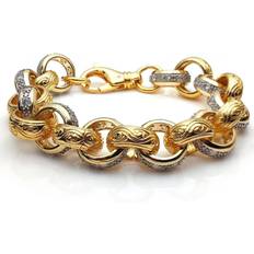 Brass Bracelets Jewelco London Belcher Bracelet - Gold/Transparent