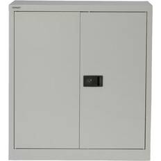 Bisley Regular Steel Door Cupboard Lockable with 1 Shelf Goose Grey