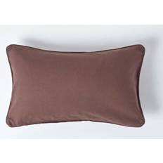 Homescapes Cotton Plain Chocolate Cushion Cover Brown (50x)
