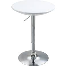 White Bar Tables Homcom Modern Round Bar Table