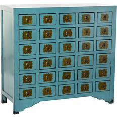 Turquoise Chest of Drawers Dkd Home Decor Metal Elm wood Chest of Drawer