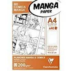 White Pencil Case Clairefontaine Papier für Manga, Packung/Etui mit 40 Blatt A4 200g, mit einfachem Raster