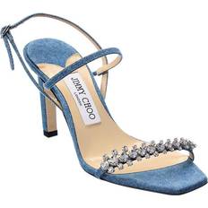 Denim Slippers & Sandals Jimmy Choo Blue Meira Heeled Sandals Denim/Crystal IT