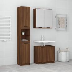 vidaXL Brown oak Bathroom Set 3