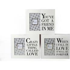 The Home Fusion Company Forever White & Gold Wooden Box Picture 6 Cut Out Words Text Photo Frame